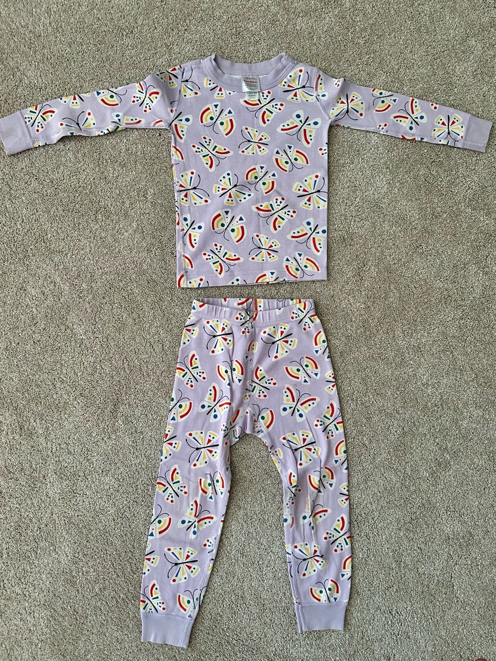 Hanna Andersson Lavender Rainbow Butterfly Pajama Set